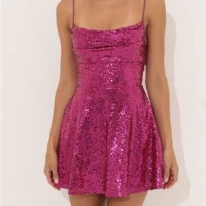 Lucy in the Sky Fuchsia Sequin Mini Dress